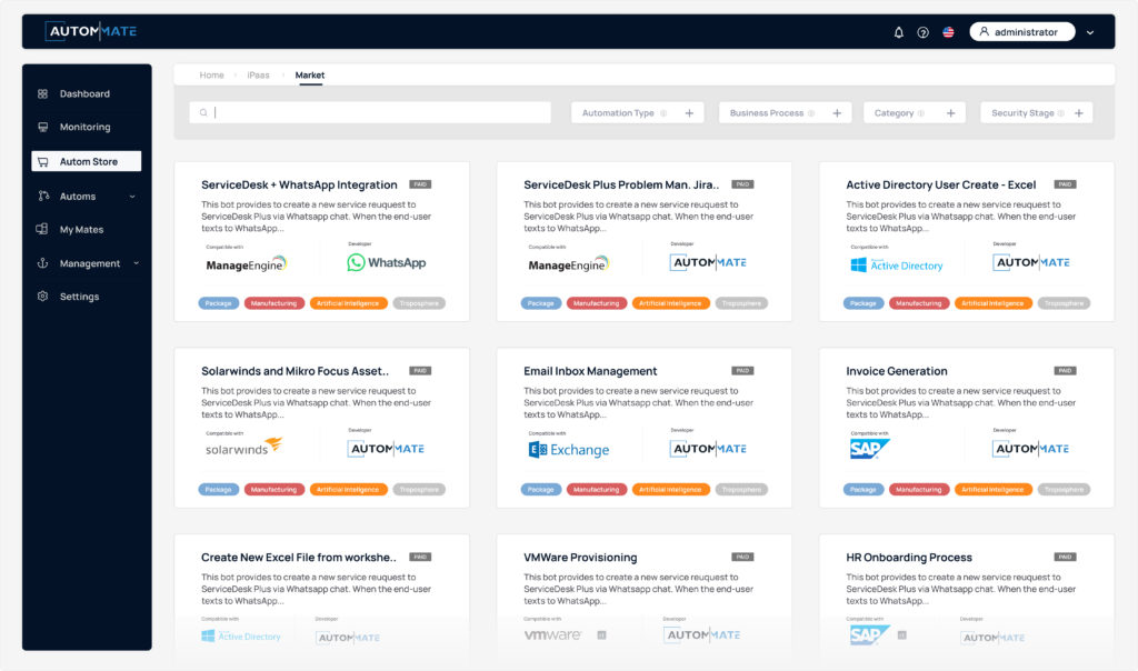 Autommate Market Place Try Automate