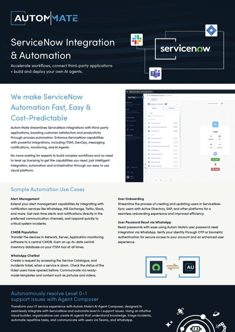 ServiceNow Integration - Autom Mate